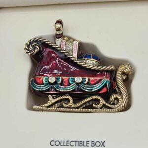 Monet Enamel Collectible Sleigh Box NWT!